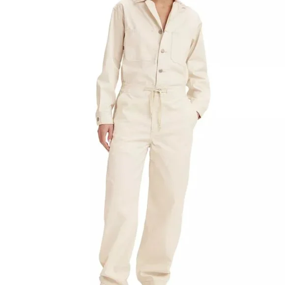 Levis Cargo Jumpsuit Coveralls in White Grey Ivory Sizes S and M NWT - Picture 3 of 10